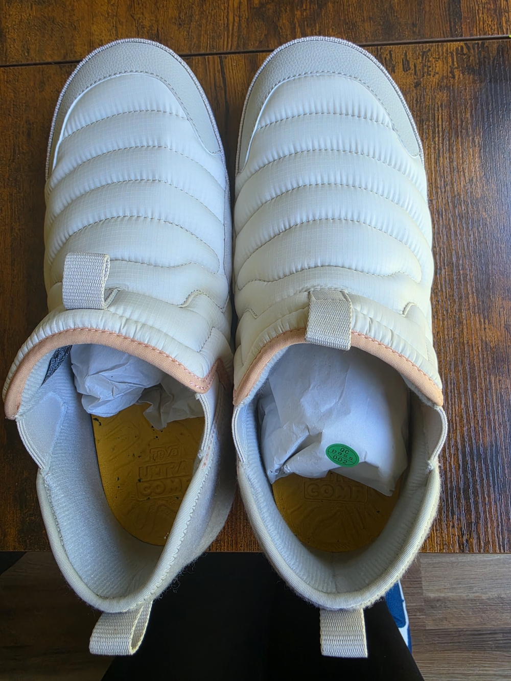 Teva Cream Quilted Slip-On Ankle Sneakers with Pink Trim - Picture 9 of 15
